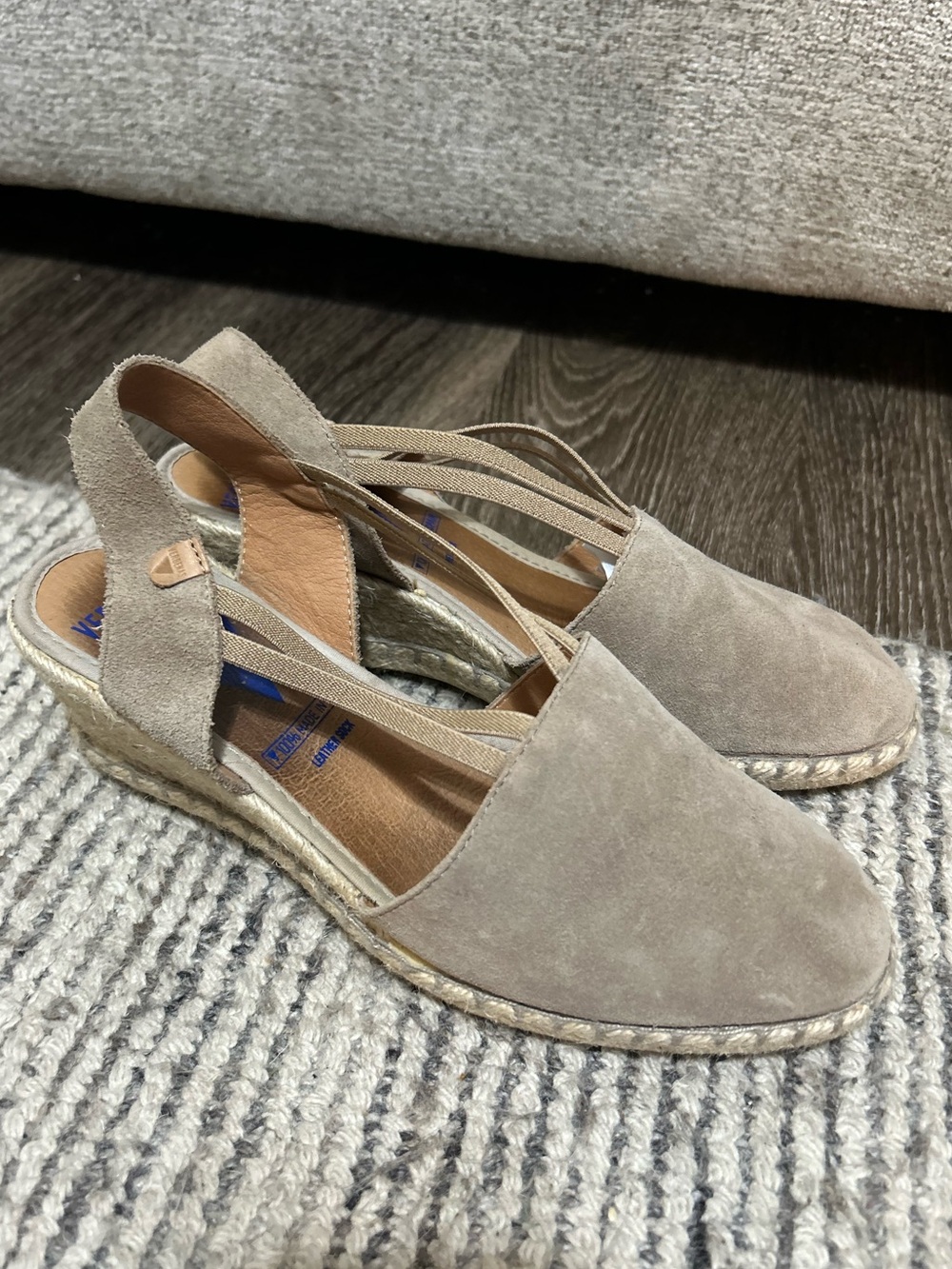 Verbenas Maika Suede Espadrille Slingback Wedge Sandals Size 39